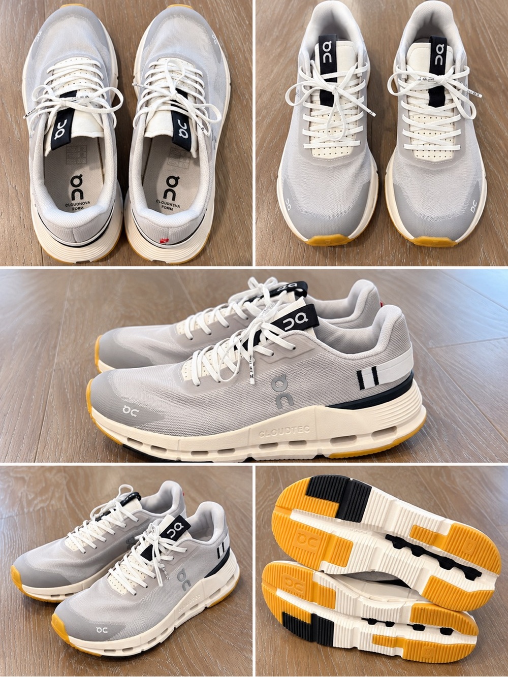 On Running Women’s CloudNova Form 2 Sneakers in Light Gray and Yellow